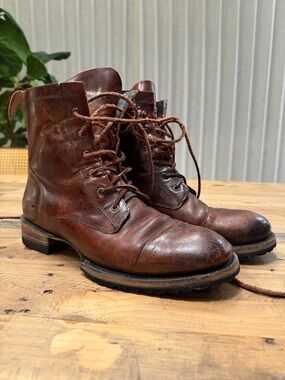 freebird Men's Rustic Brown Leather Lace-Up Boots